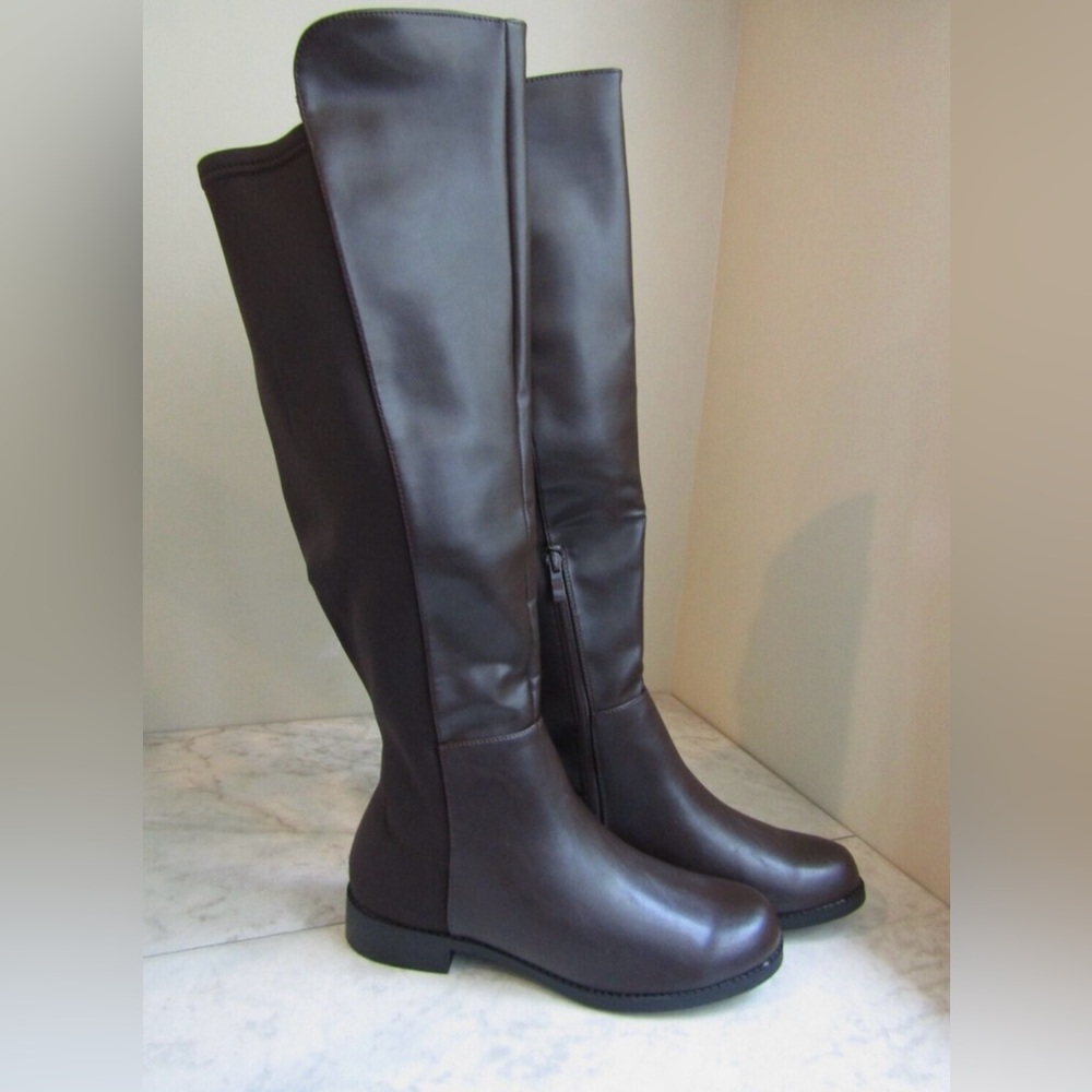 JustFab Tinsley Coffee Over the Knee Boots